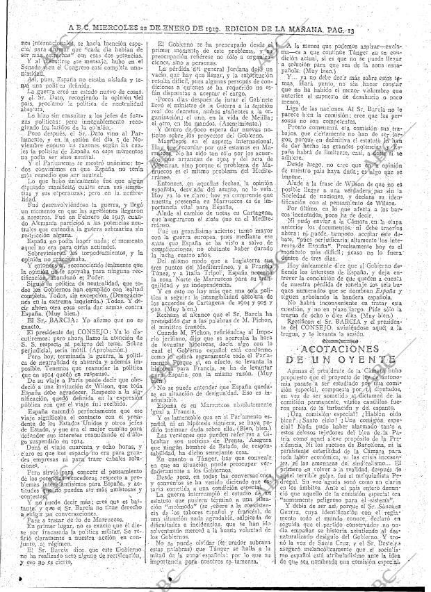 ABC MADRID 22-01-1919 página 13