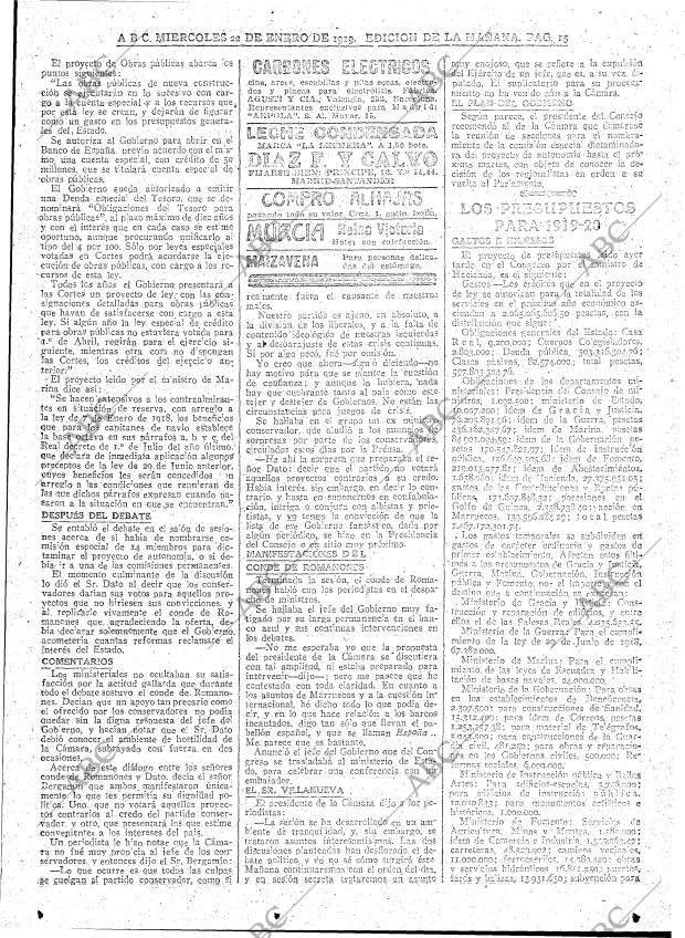 ABC MADRID 22-01-1919 página 15