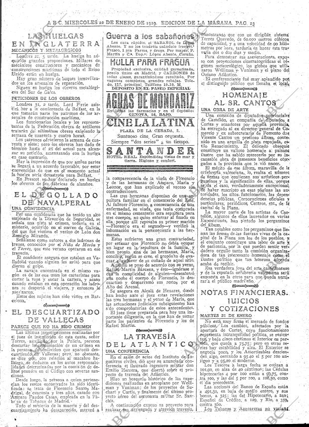 ABC MADRID 22-01-1919 página 23