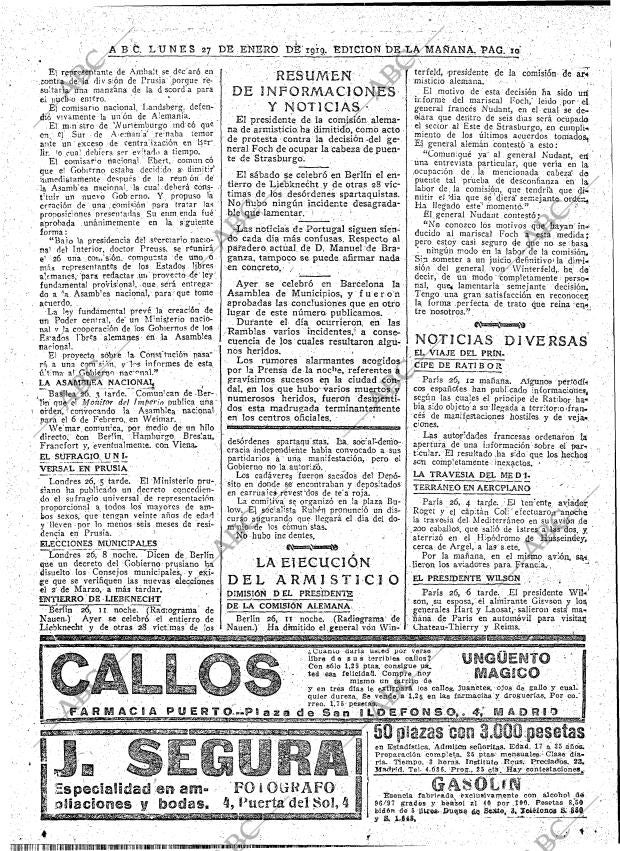 ABC MADRID 27-01-1919 página 10