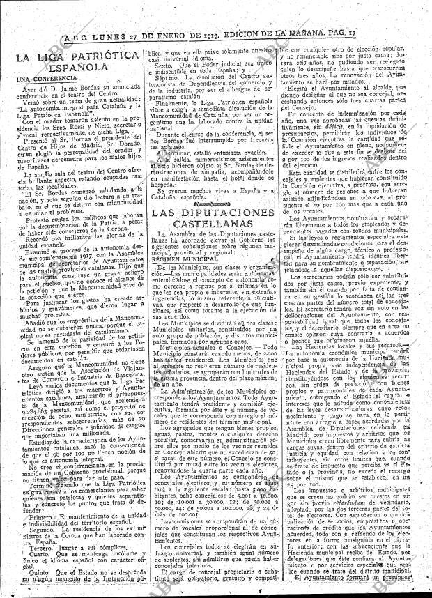 ABC MADRID 27-01-1919 página 17