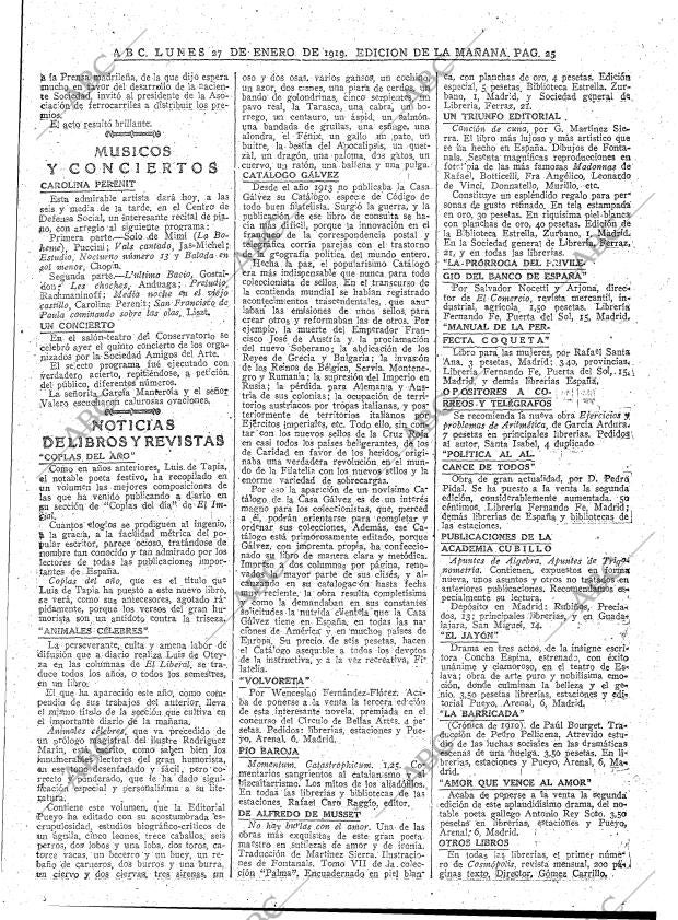 ABC MADRID 27-01-1919 página 25
