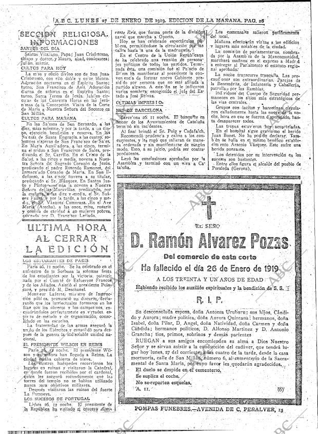 ABC MADRID 27-01-1919 página 26
