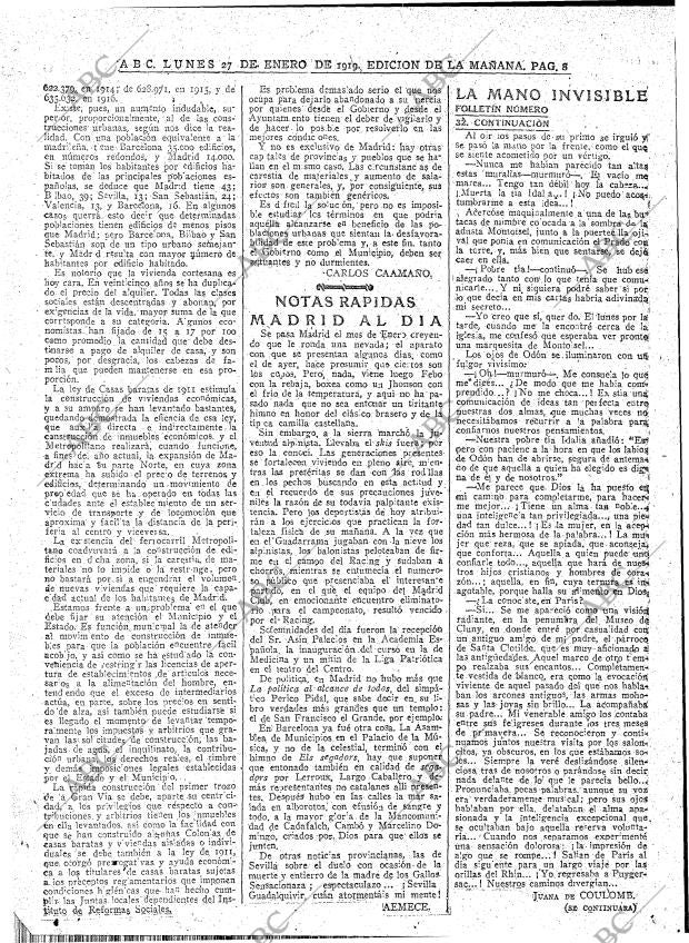 ABC MADRID 27-01-1919 página 8