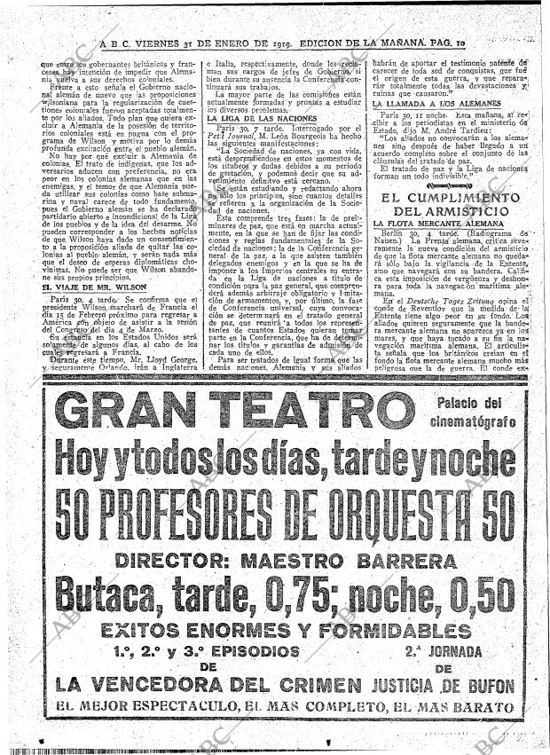 ABC MADRID 31-01-1919 página 10