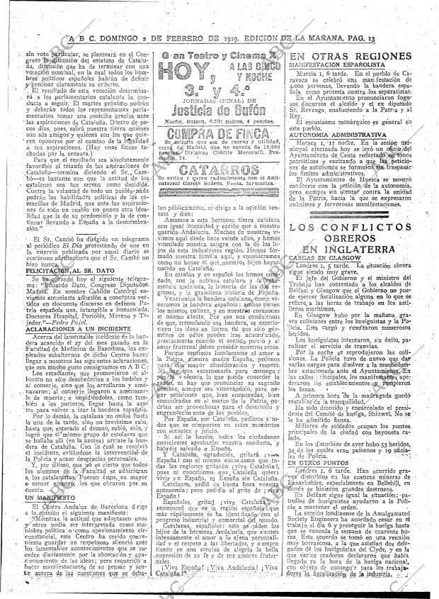 ABC MADRID 02-02-1919 página 13