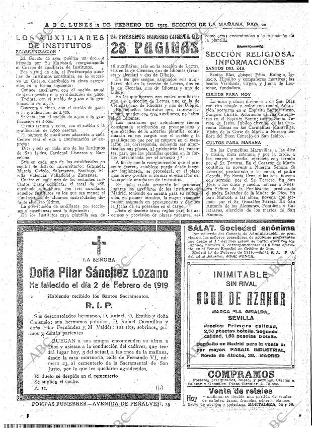 ABC MADRID 03-02-1919 página 20