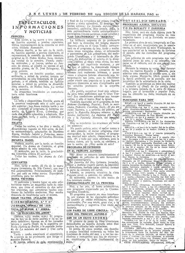 ABC MADRID 03-02-1919 página 21