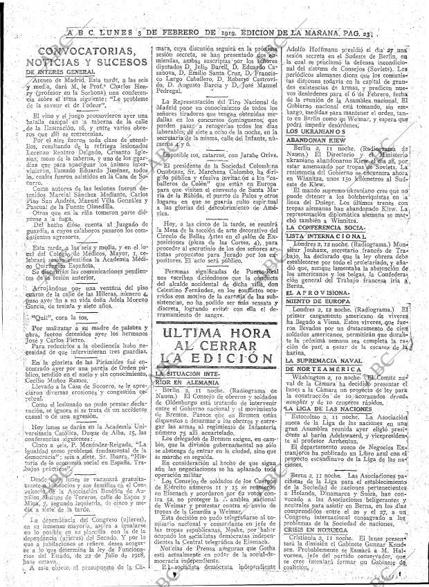 ABC MADRID 03-02-1919 página 23