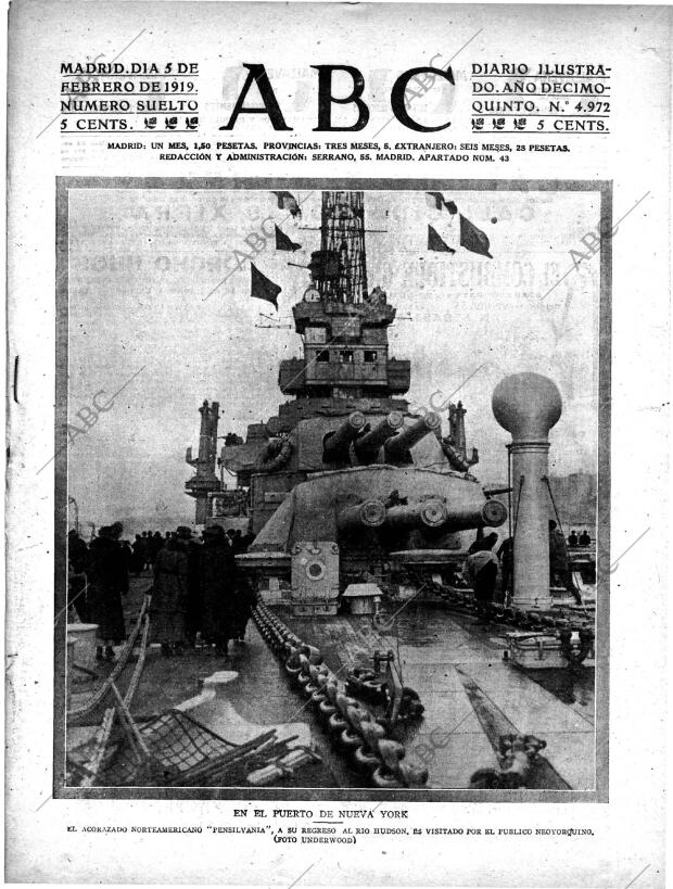 ABC MADRID 05-02-1919 página 1