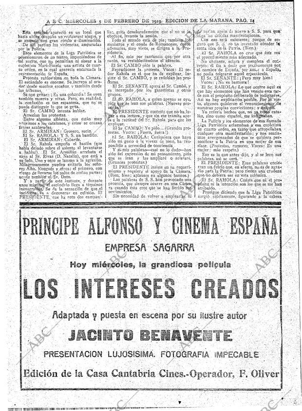 ABC MADRID 05-02-1919 página 14