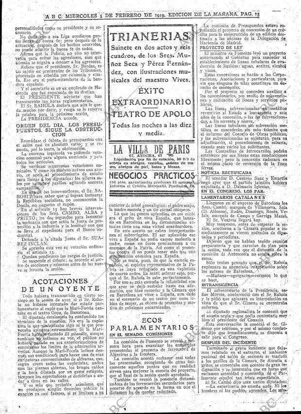 ABC MADRID 05-02-1919 página 15