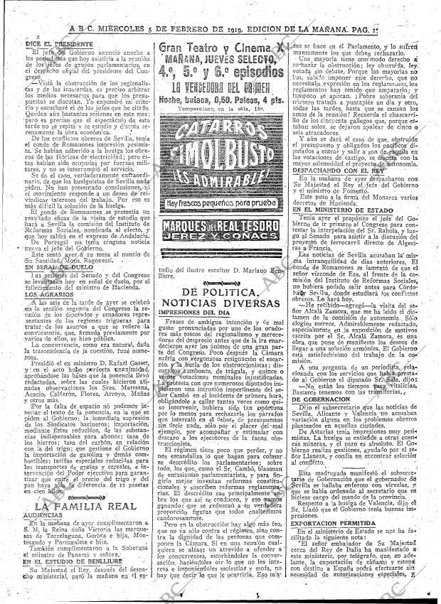 ABC MADRID 05-02-1919 página 17