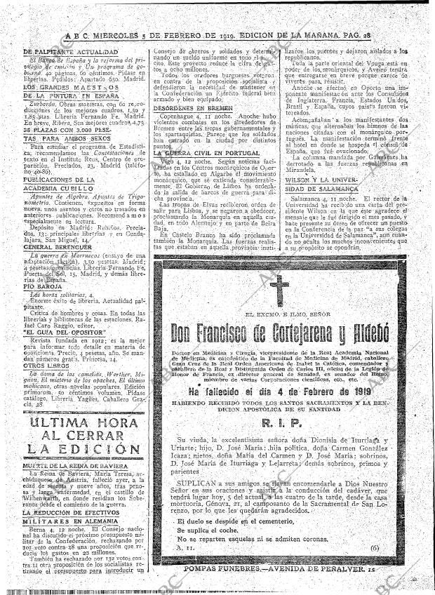 ABC MADRID 05-02-1919 página 28