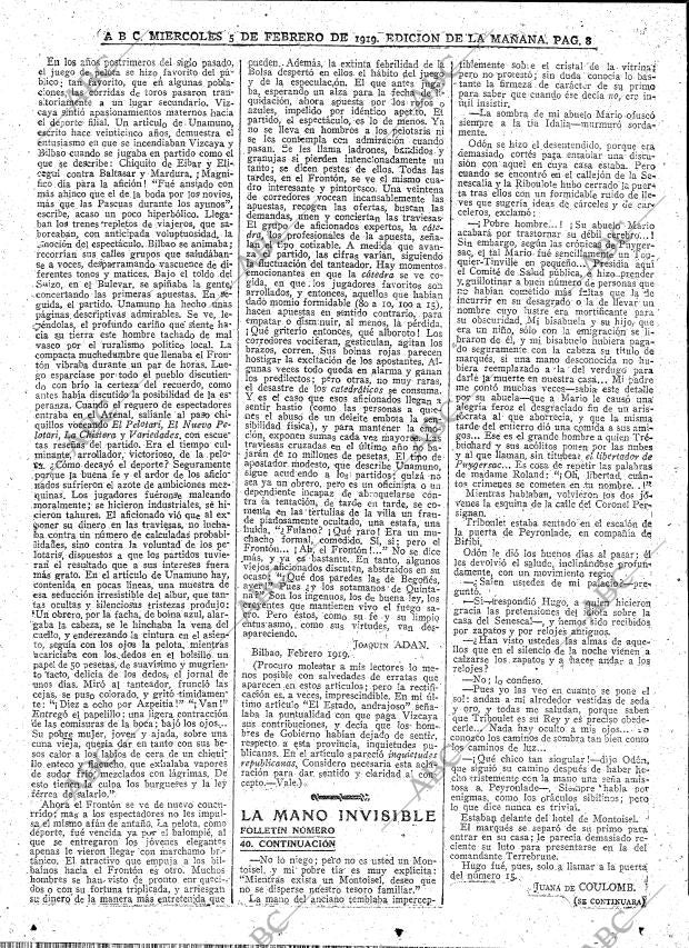 ABC MADRID 05-02-1919 página 8