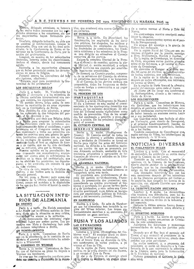 ABC MADRID 06-02-1919 página 10