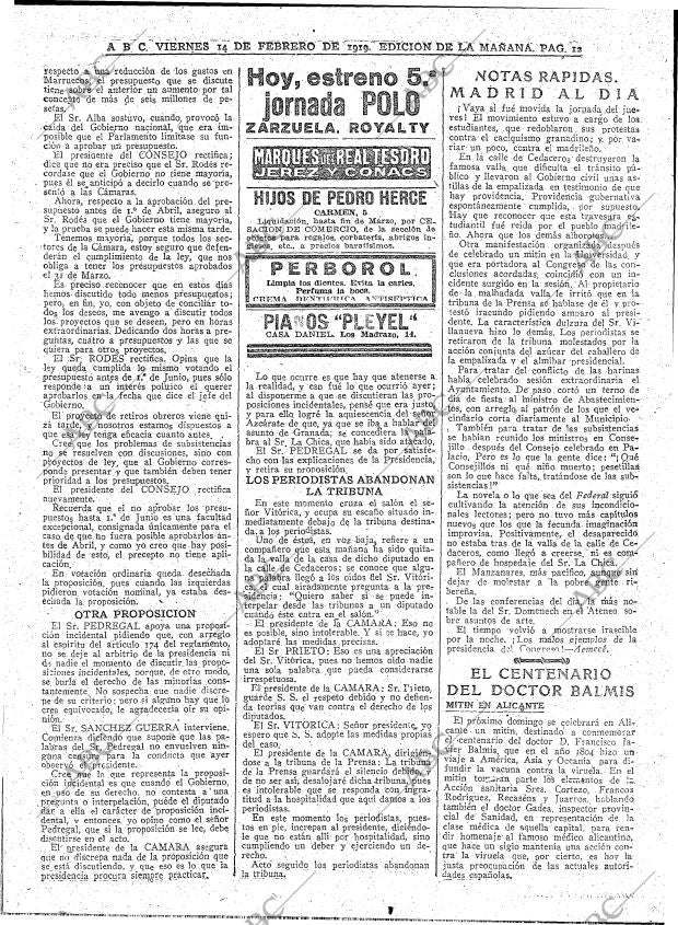 ABC MADRID 14-02-1919 página 12