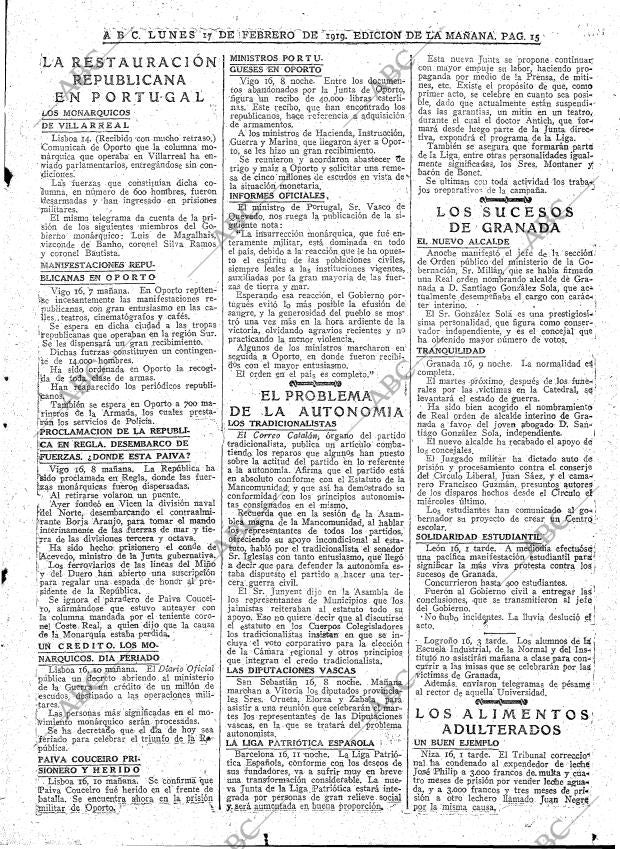 ABC MADRID 17-02-1919 página 15