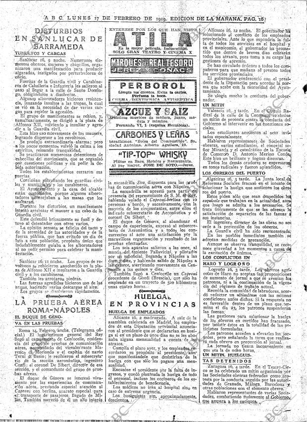 ABC MADRID 17-02-1919 página 16