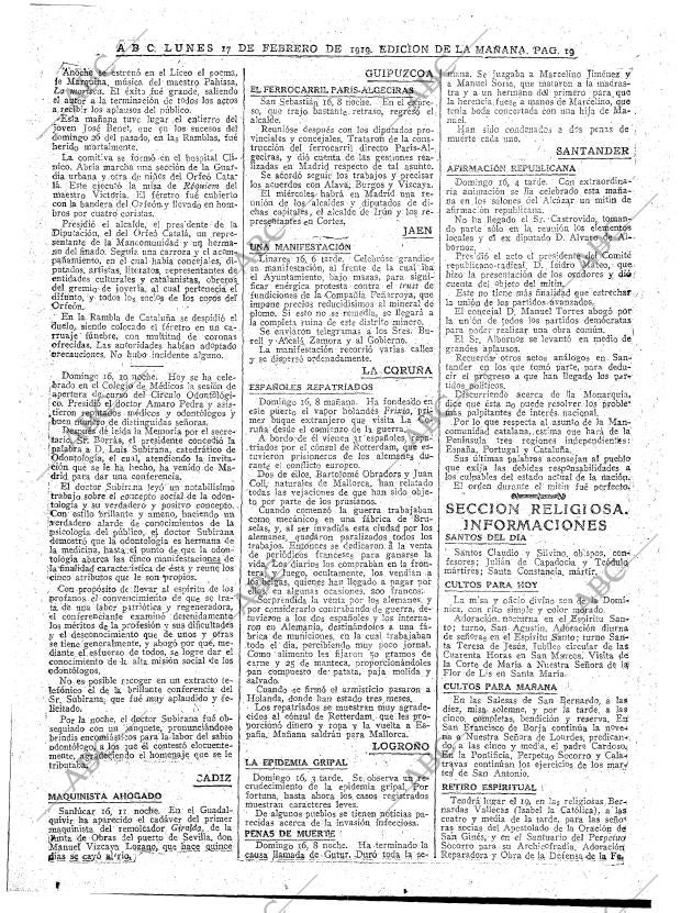 ABC MADRID 17-02-1919 página 19