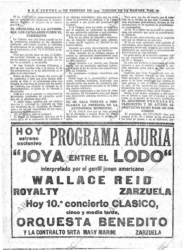ABC MADRID 20-02-1919 página 12