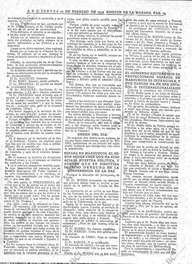 ABC MADRID 20-02-1919 página 14
