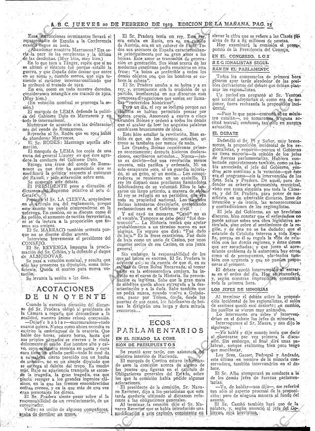 ABC MADRID 20-02-1919 página 15