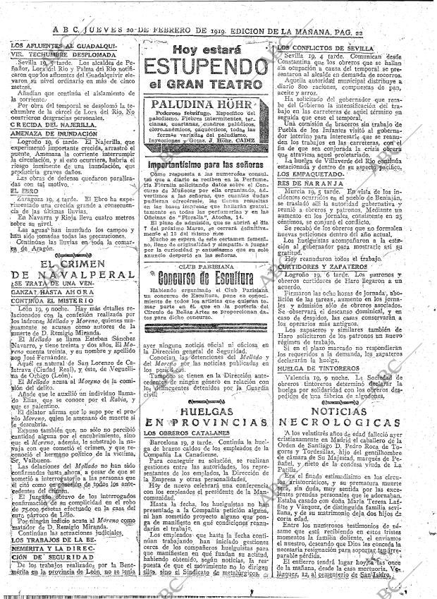 ABC MADRID 20-02-1919 página 22