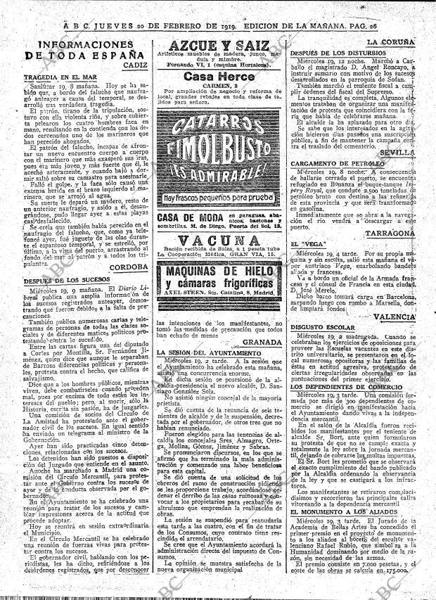 ABC MADRID 20-02-1919 página 26