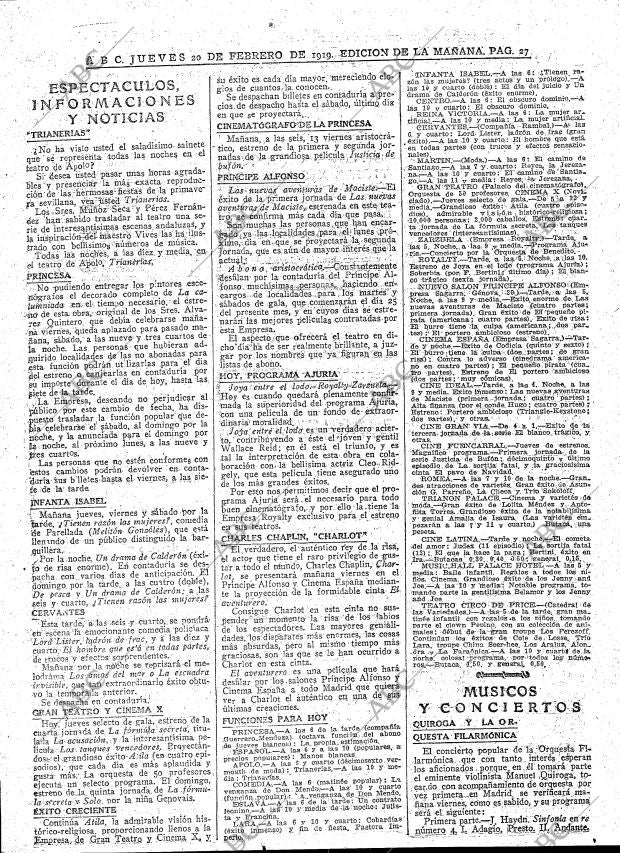ABC MADRID 20-02-1919 página 27