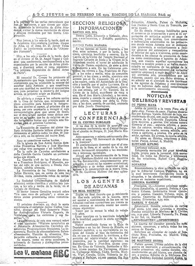 ABC MADRID 20-02-1919 página 29