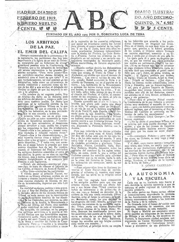 ABC MADRID 20-02-1919 página 3