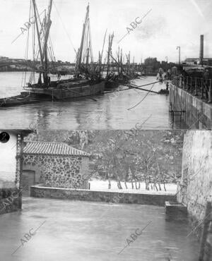 Desbordamiento del Guadalquivir, Cuyas Aguas Cubrieron el muelle Metálico