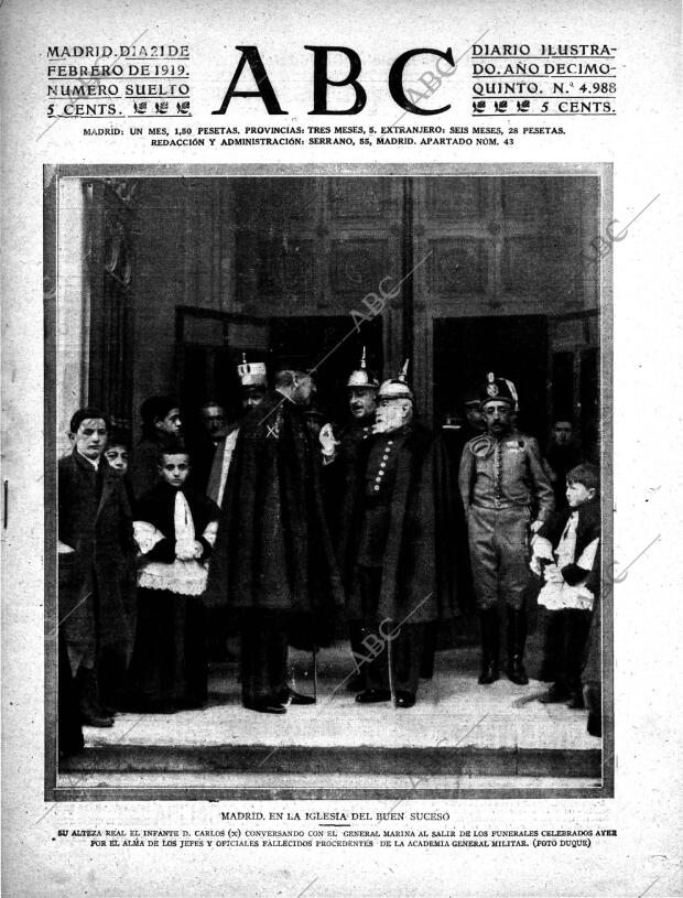 ABC MADRID 21-02-1919 página 1