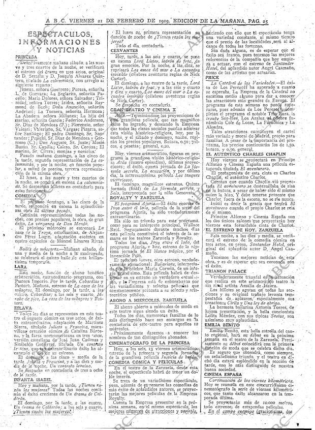 ABC MADRID 21-02-1919 página 25