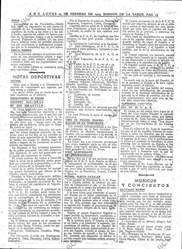 ABC MADRID 24-02-1919 página 17