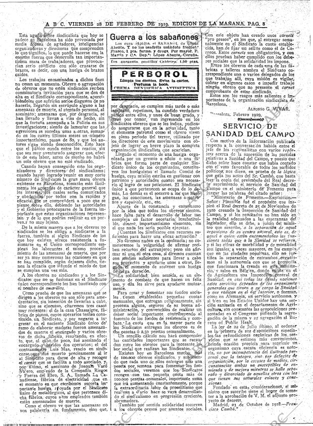 ABC MADRID 28-02-1919 página 8