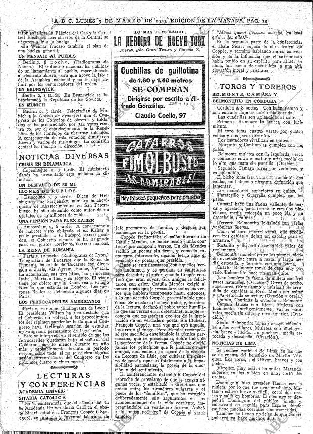 ABC MADRID 03-03-1919 página 14