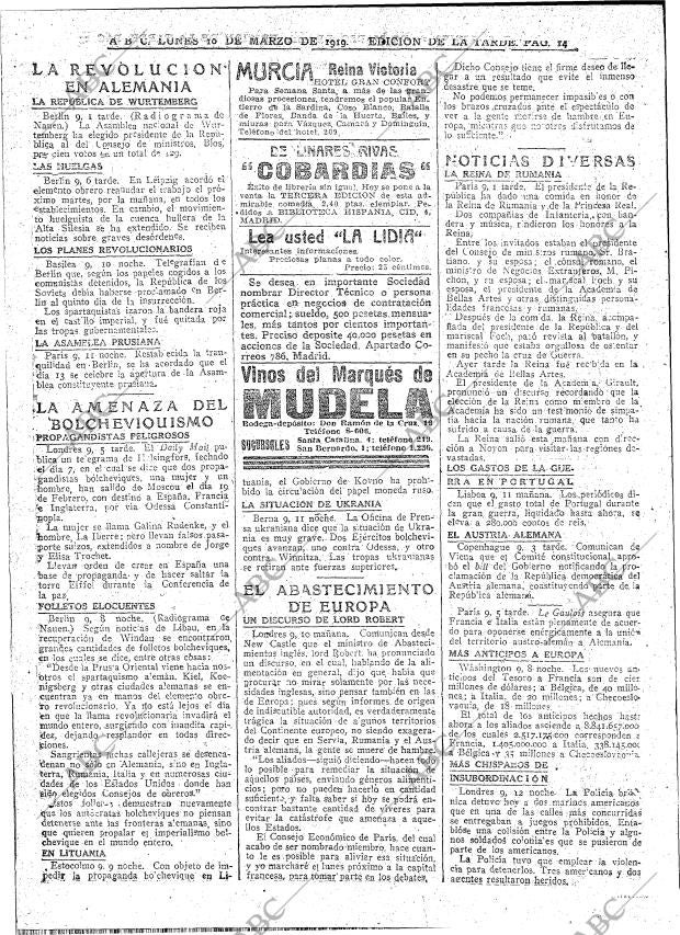 ABC MADRID 10-03-1919 página 14