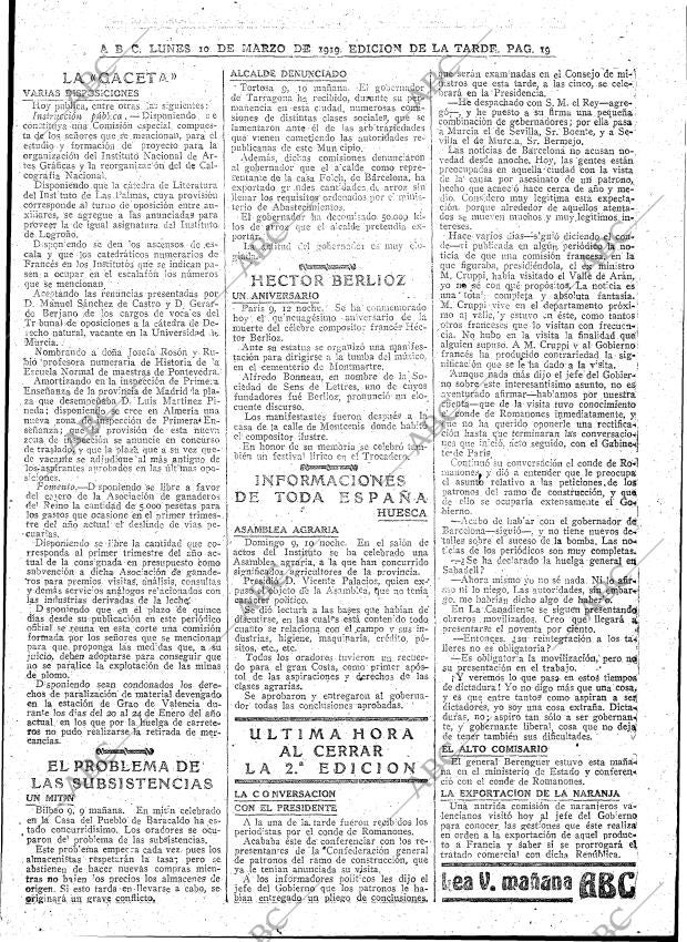 ABC MADRID 10-03-1919 página 19