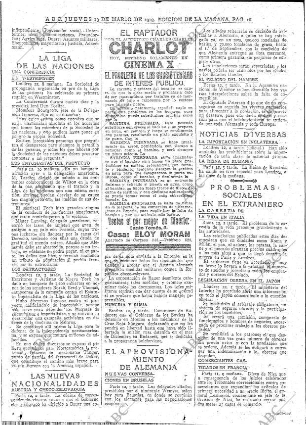 ABC MADRID 13-03-1919 página 18