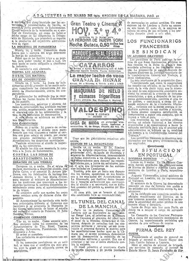 ABC MADRID 13-03-1919 página 22