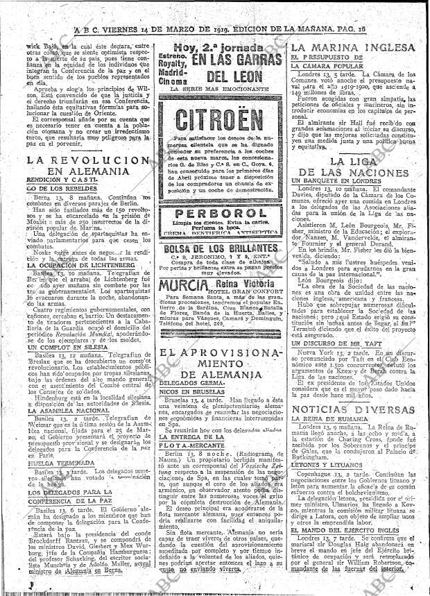 ABC MADRID 14-03-1919 página 16