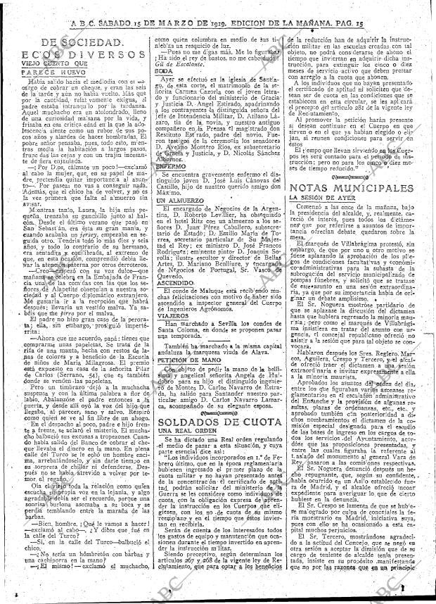 ABC MADRID 15-03-1919 página 15