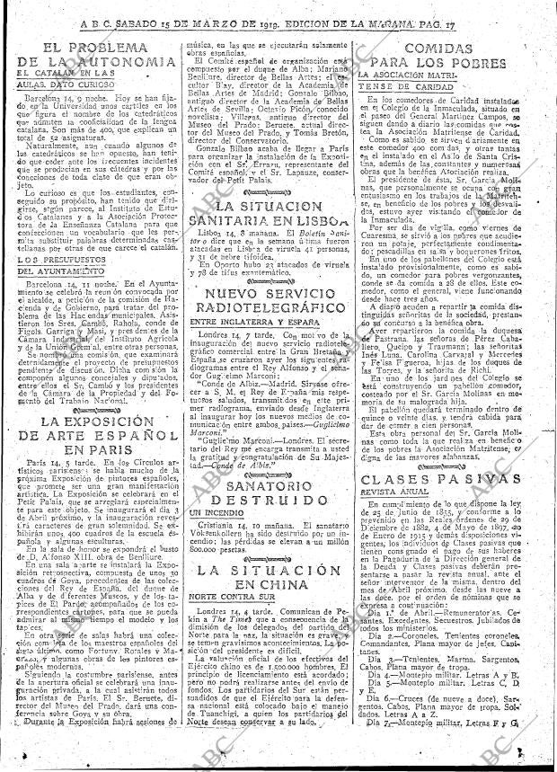 ABC MADRID 15-03-1919 página 17