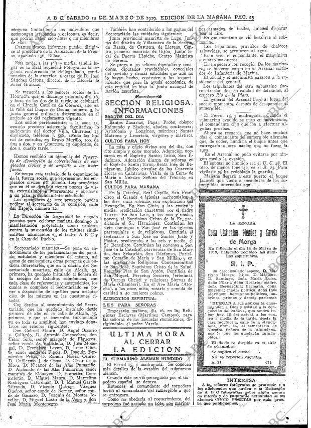 ABC MADRID 15-03-1919 página 25