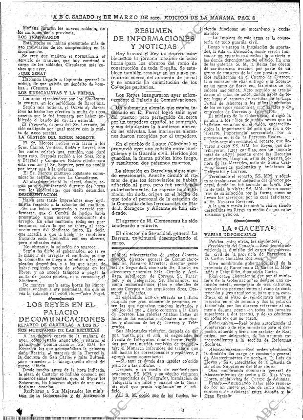 ABC MADRID 15-03-1919 página 8