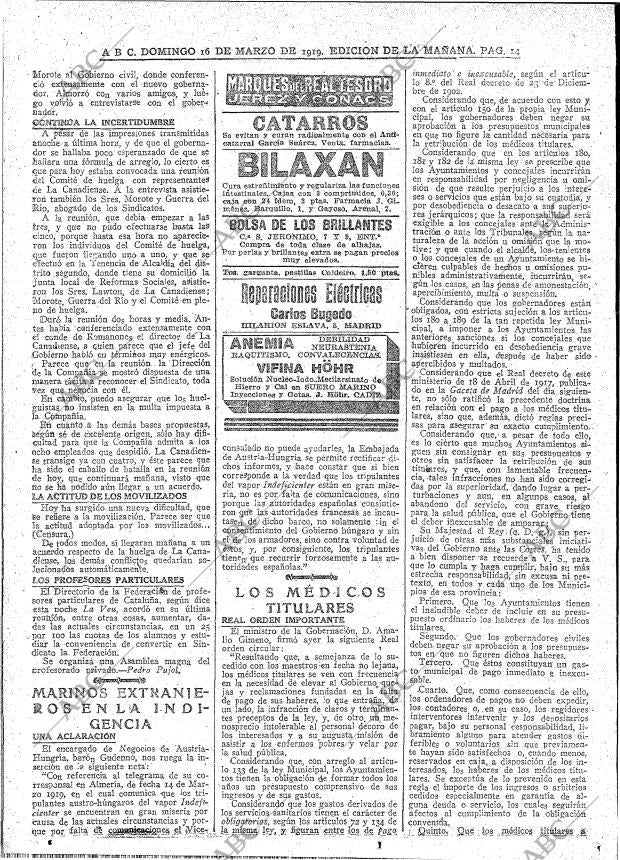 ABC MADRID 16-03-1919 página 14