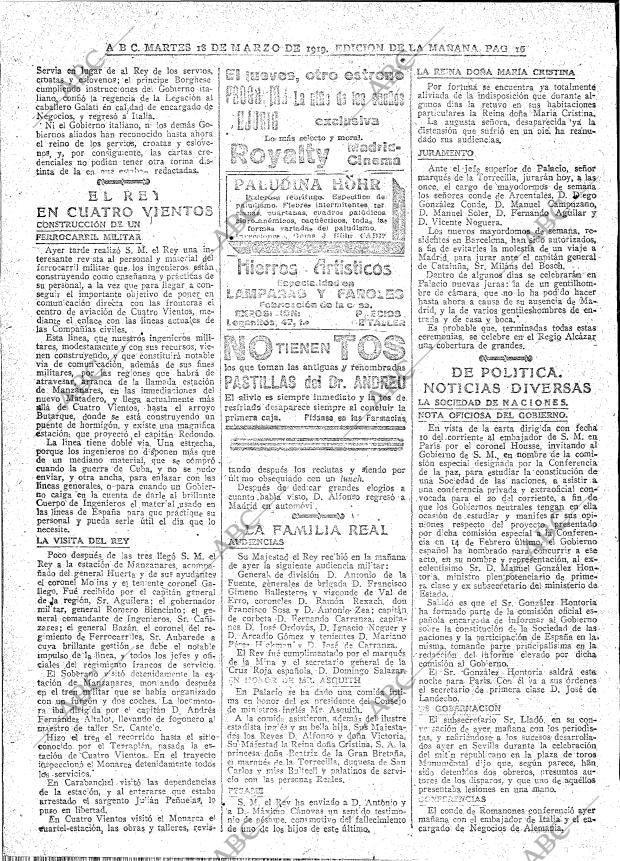ABC MADRID 18-03-1919 página 16