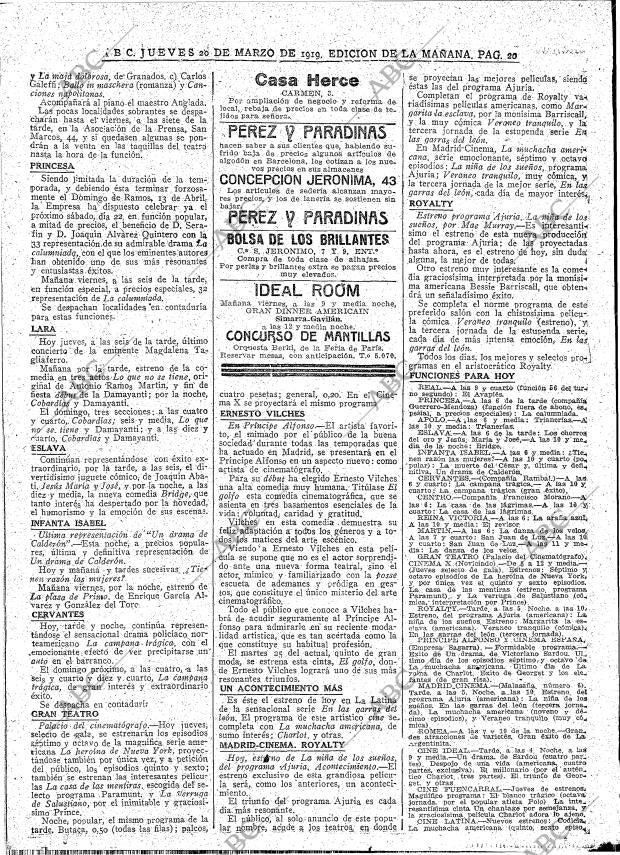 ABC MADRID 20-03-1919 página 20